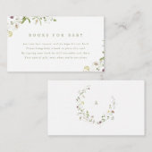 Sage Groene Wildbloem Rustieke Boho Boeken voor Ba Informatiekaartje (Voorkant / Achterkant)