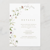 Sage Groene Wildbloem Rustieke Boho Bruiloft Detai Informatiekaartje (Voorkant)