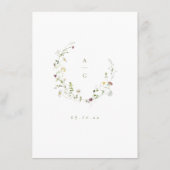 Sage Groene Wildbloem Rustieke Boho Bruiloft Detai Informatiekaartje (Achterkant)