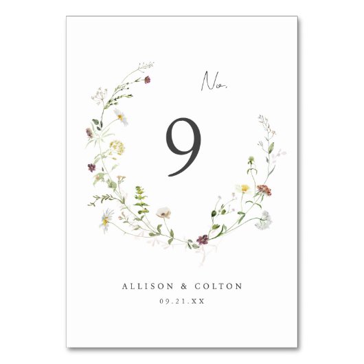 Sage Groene Wildbloem Rustieke Boho Bruiloft Kaart (Achterkant)