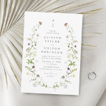 Sage Groene Wildbloem Rustieke Boho Bruiloft monog Kaart<br><div class="desc">Elegante delicate waterverf wildflower krans lijsten uw evenementgegevens, met koppel monogram aan de bovenkant. Pastel paletten van zacht geel, gebroken wit, salie groen, stoffig roos, blos roze, bordeaux, en botanisch groen, eenvoudig en romantisch. Geweldige bloemenbruiloft uitnodigingen voor moderne rustieke bruiloft, country tuin bruiloft en boho bruiloft in de lente en...</div>