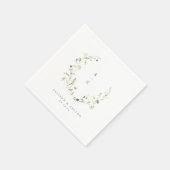 Sage Groene Wildbloem Rustieke Boho Bruiloft Monog Servet (Hoek)