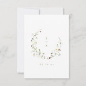 Sage Groene Wildbloem Rustieke Boho QR code Bruilo RSVP Kaartje (Achterkant)