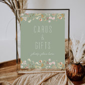 Sage Groene Wildbloem Vrijgezellenfeest Kaarten Ca Poster