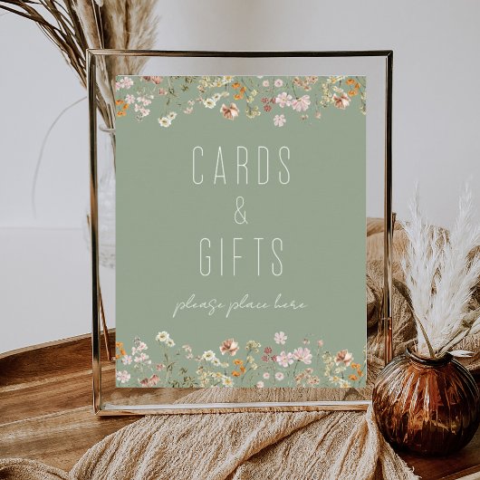 Sage Groene Wildbloem Vrijgezellenfeest Kaarten Ca Poster