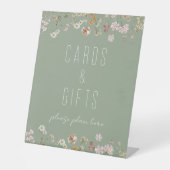 Sage Groene Wildbloem Vrijgezellenfeest Kaarten Ca Reclamebord Met Voetstuk (Voorkant)