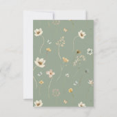 Sage Groene Wildbloemblaadjes & Prosecco Bridal Kaart (Achterkant)
