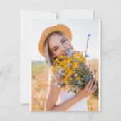 Sage Groene Wildbloemblaadjes & Prosecco Foto Kaart (Achterkant)