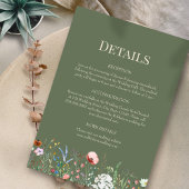 Sage Groene Wildbloemen Bruiloft Details Kaart