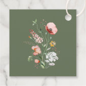 Sage Groene Wildbloemen Meadow Welkomstgeschenk La Bedankjes Labels (Achterkant)