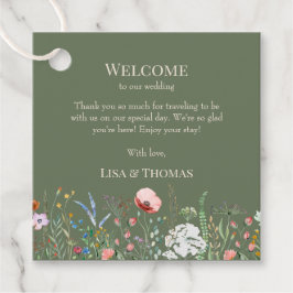 Sage Groene Wildbloemen Meadow Welkomstgeschenk La Bedankjes Labels