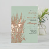 Sage groene wilde bloem bruiloft uitnodiging (Staand Voorkant)