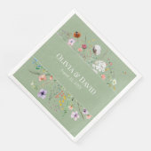 Sage Groene Wilde Bloem Custom Servet (Hoek)