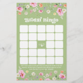 Sage groene wilde bloem Vrijgezellenfeest Bingo sp (Voorkant)