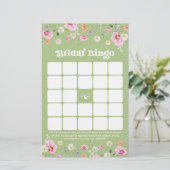 Sage groene wilde bloem Vrijgezellenfeest Bingo sp (Staand voorkant)