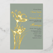 Sage groene Wildflower bruiloft uitnodiging (Voorkant)