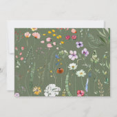 Sage Groene Wildflower Meadow Bruiloft Bedankkaart (Achterkant)
