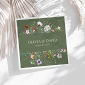 Sage Groene Wildflower Meadow Bruiloft Servetten