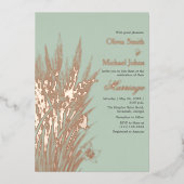 Sage groene wildflower QR code bruiloft uitnodigin Folie Feestdagenkaart (Voorkant)