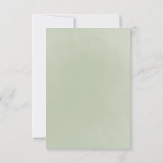 Sage Groene Witte Botanische Tuin Trouwen RSVP Kaartje (Achterkant)