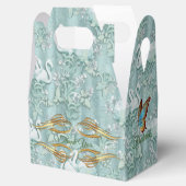 Sage-groene zijderupsen en bloemen bedankdoosjes (Geopend)