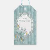 Sage-groene zijderupsen en bloemen cadeaulabel (Voorkant)