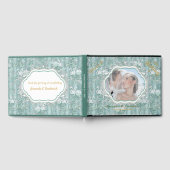 Sage-groene zijderupsen en bloemen gastenboek (Volledig)