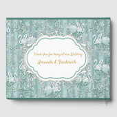 Sage-groene zijderupsen en bloemen gastenboek (Achterkant)