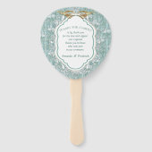 Sage-groene zijderupsen en bloemen handwaaier (Achterkant)