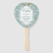 Sage-groene zijderupsen en bloemen handwaaier (Voorkant)