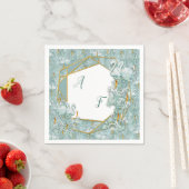 Sage-groene zijderupsen en bloemen servet (Insitu)