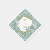 Sage-groene zijderupsen en bloemen servet (Hoek)