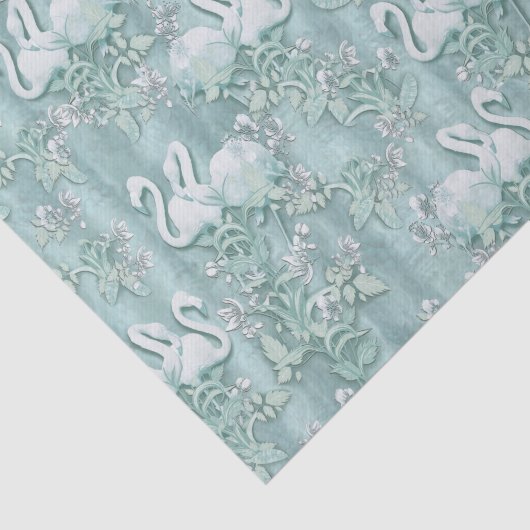 Sage-groene zijderupsen en bloemen tissuepapier (Detail)