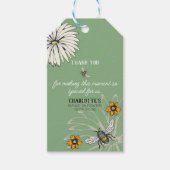 Sage Groene zoemende Bijen Dank u Baby shower Cadeaulabel (Voorkant)