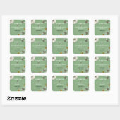 Sage Groene zoemende Bijen Dank u Baby shower Vierkante Sticker (Vel)