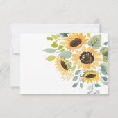 Sage Groene Zonnebloem Bruiloft Menu (Achterkant)