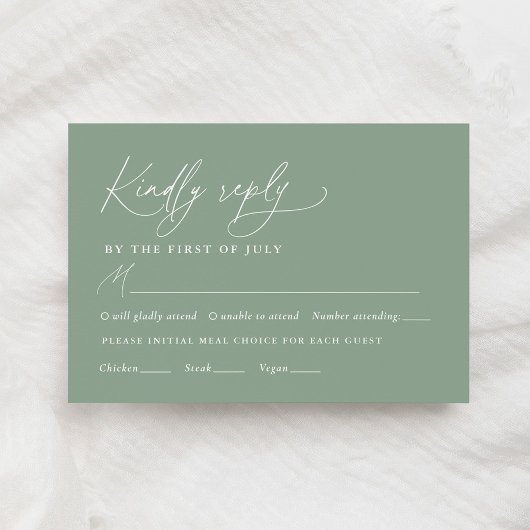 Sage Groene Zonnebloem Bruiloft Menu