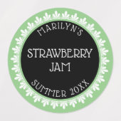 Sage Groene, Zwart-Witte Inblikken Etiket Stickers (Design 1)