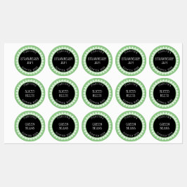 Sage Groene, Zwart-Witte Inblikken Etiket Stickers