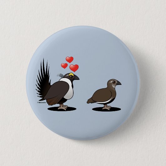 Sage Grouse Love Ronde Button 5,7 Cm (Voorkant)