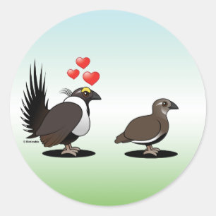 Sage Grouse Love Ronde Sticker