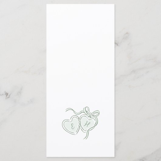 Sage Hand Drawn Cheers Glasses Whimsical Wedding Menu (Achterkant)