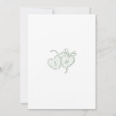 Sage Hand Drawn Cheers Toast Whimsical Engagement Kaart (Achterkant)