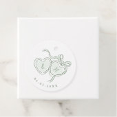 Sage Hand Drawn Hearts Monogram Thank You  Bedankjes Labels (In situ)