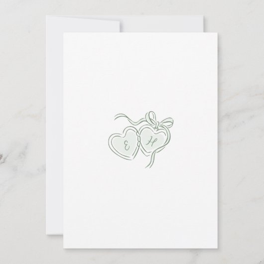 Sage Hand Drawn Wedding Cake Whimsical Kaart (Achterkant)