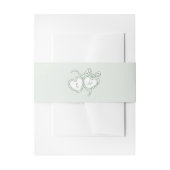 Sage Hand Getekende Hart Monogram Whimsical Huweli Uitnodigingen Wikkel (Voorkant Voorbeeld)