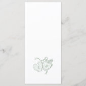 Sage Hand Getekende Proost Glazen Whimsical Bruilo Menu (Achterkant)