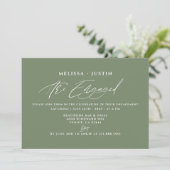 Sage Hand Lettered Photo Wedding Verloving Kaart (Staand voorkant)