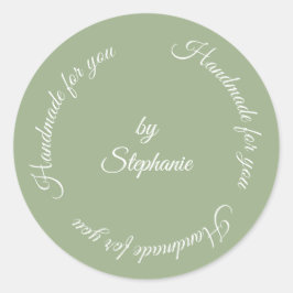 Sage handgemaakt voor jou ronde sticker
