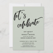 Sage Handwriting Laten we de bruiloftsreceptie vie Kaart (Voorkant)